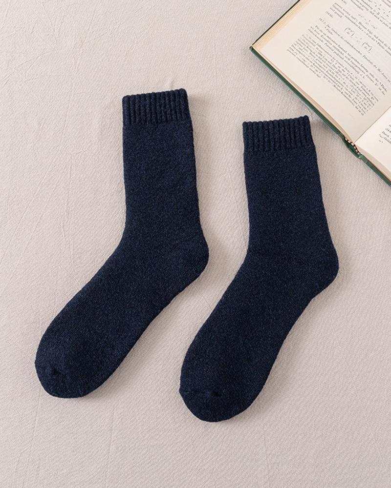 

1Pair Fleece Lined Thermal Socks, Purplish blue