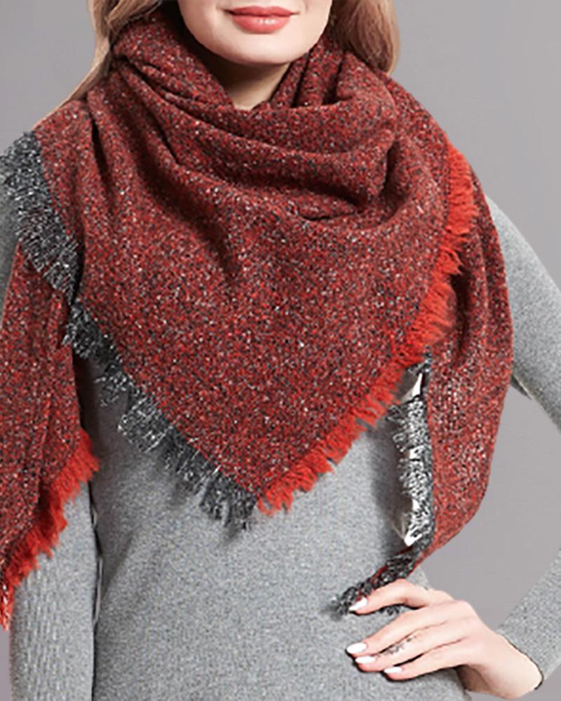 

Fringe Hem Colorblock Warm Scarf, Style1