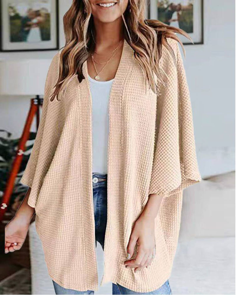 

Bell Sleeve Open Front Cardigan, Apricot