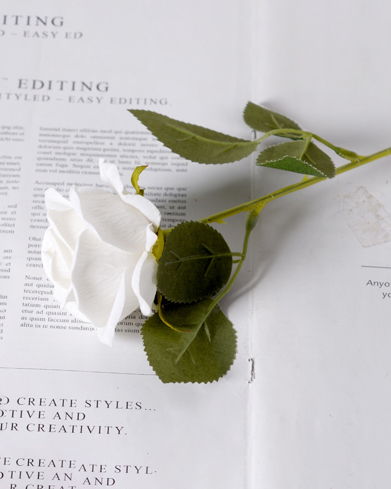 

Artificial Flowers Single Real Looking Fake Roses With Stems, White