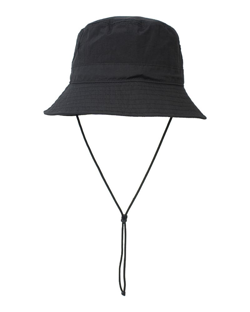 

Outdoor Bucket Sun Protect Hat With Adjustable Drawstring, Black