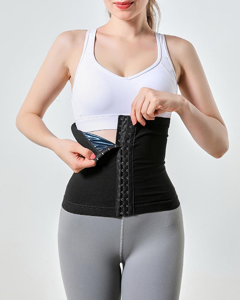 

Body Shaping Tummy Control Hook Front Waist Trainer Sports Fitness Corset Shapewear, Blue