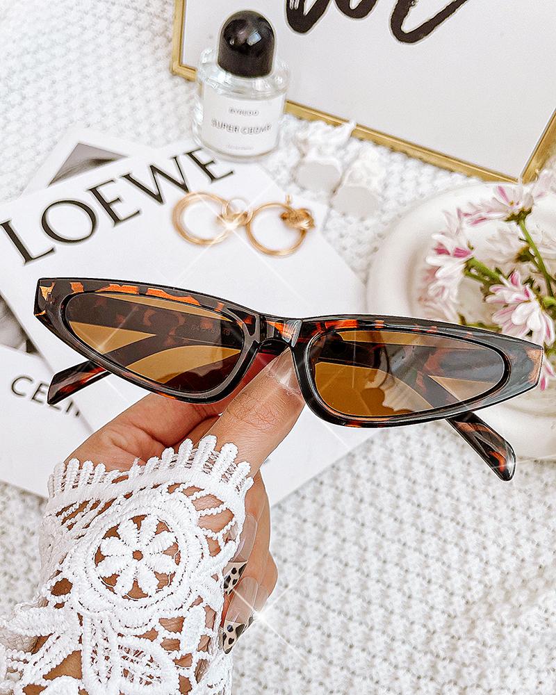 

1Pair Vintage Leopard Cat Eye Frame Tinted Mini Sunglasses