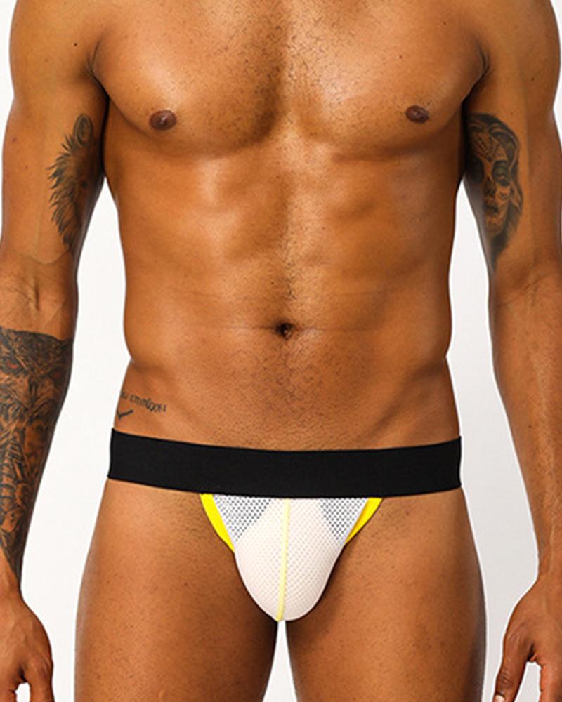 

Colorblock T-string Panties Underwear, Black
