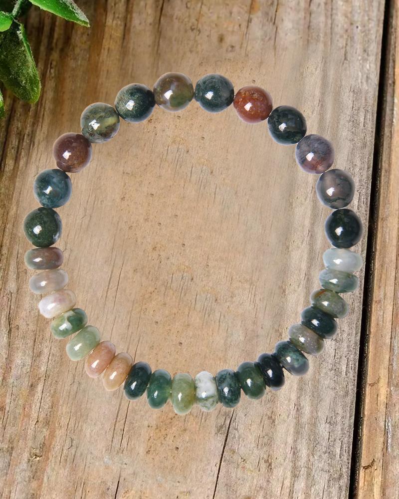 

1pc Natural Crystal Geometric Stone Beaded Bracelet, Style1