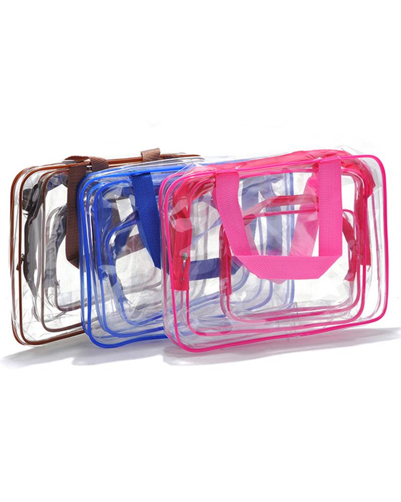 

3pcs Waterproof Accessories Organizer Cosmetic Makeup Toiletry Travel Bags Set, Blue