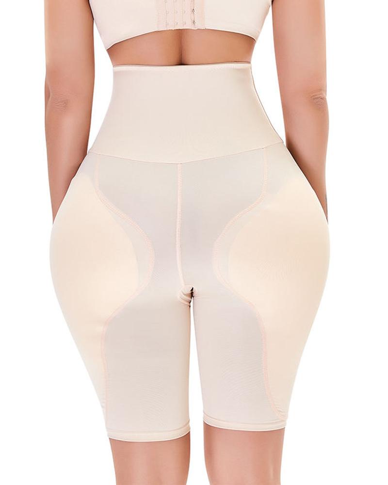 

High Waist Shaping Underwear Tummy Control Hip Padded Butt Lifting Panty Body Shaper, Apricot