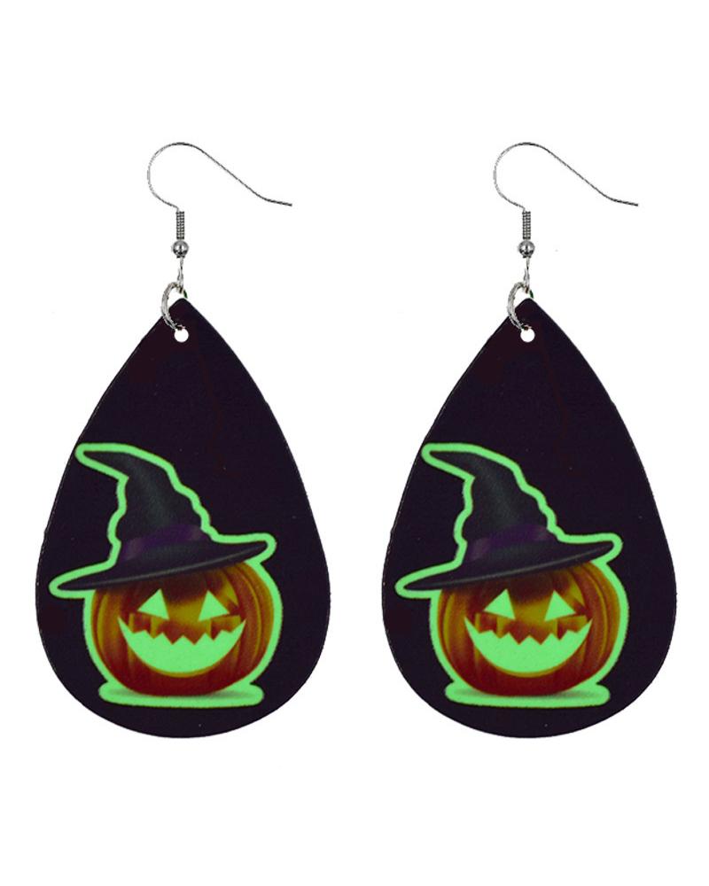 

1Pair Halloween Graphic Print Luminous Drop Earrings, Style7