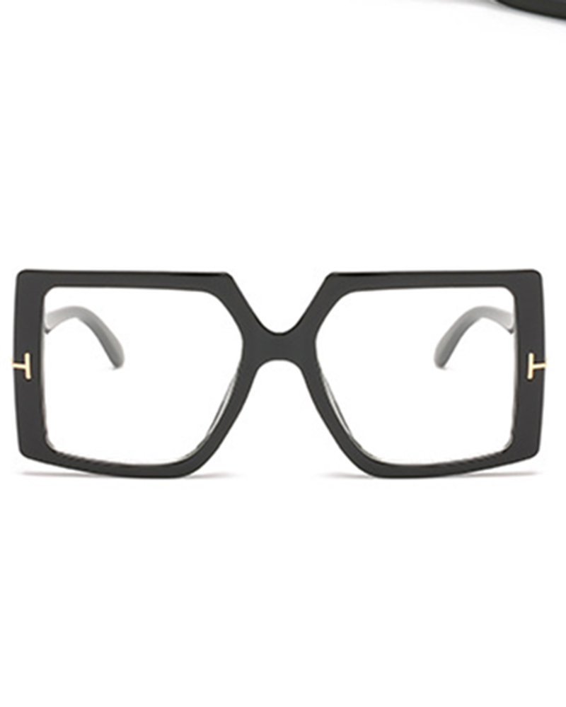 

1Pair Ombre Oversized Wide Fashion Shades Square Frame Sunglasses, Clear