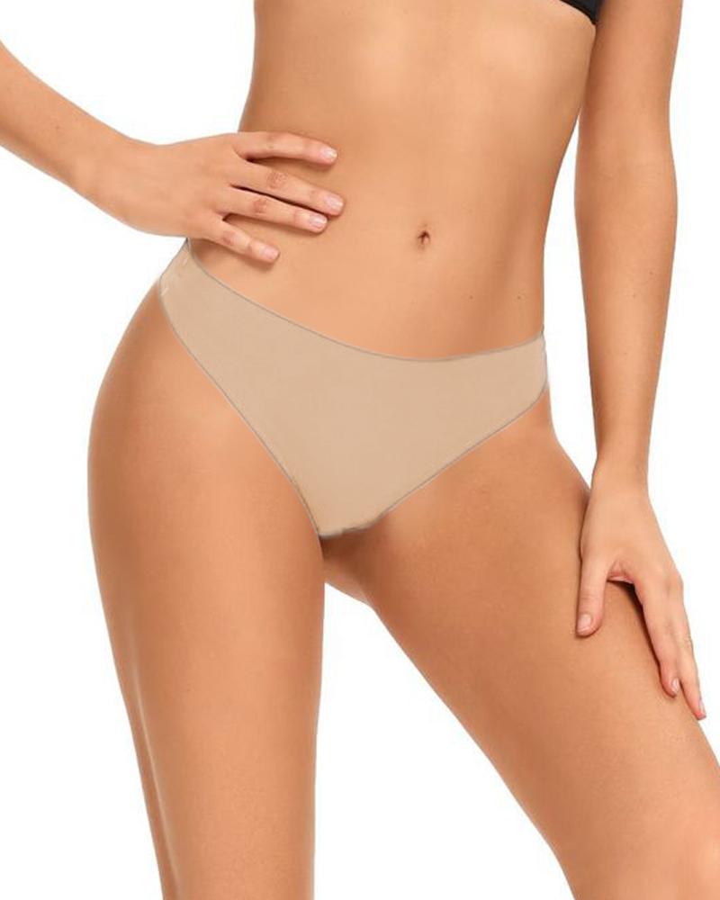 

Breathable Low Waist Thong Panty, Apricot