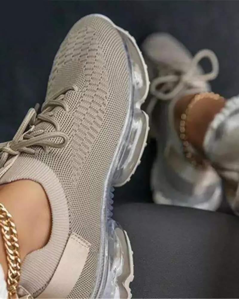 

Plain Lace-up Casual Sneaker, Khaki