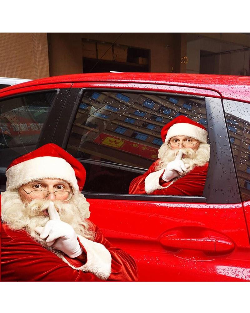 

Realistic Santa Claus Car Rear Window Sticker, Red