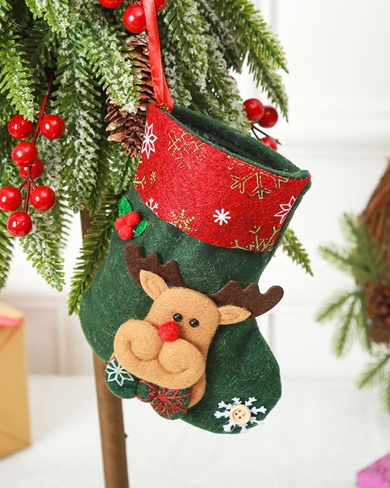 

1pc Christmas Stocking Hanging Stocking Christmas Tree Decoration Ornament Decoration Spoon Fork Bag Kids Gift Party Supplies, Style2