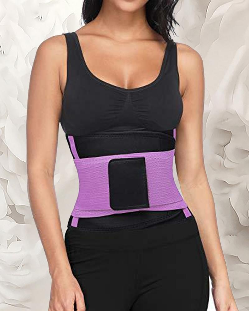 

Colorblock High Elastic Skinny Sporty Corset, Purple
