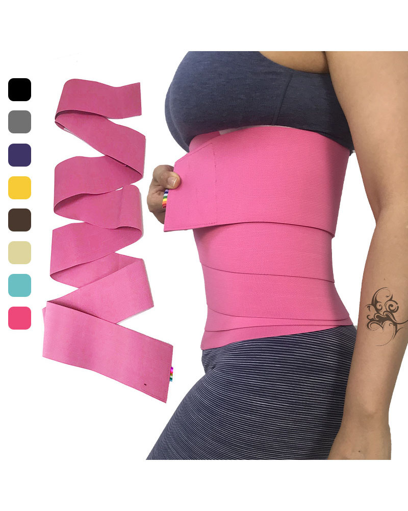 

Tummy Wrap Shapewear Waist Trainer Waistband Sports Fitness Corset Restraint Webbing Belt Belly Shaper, Pink