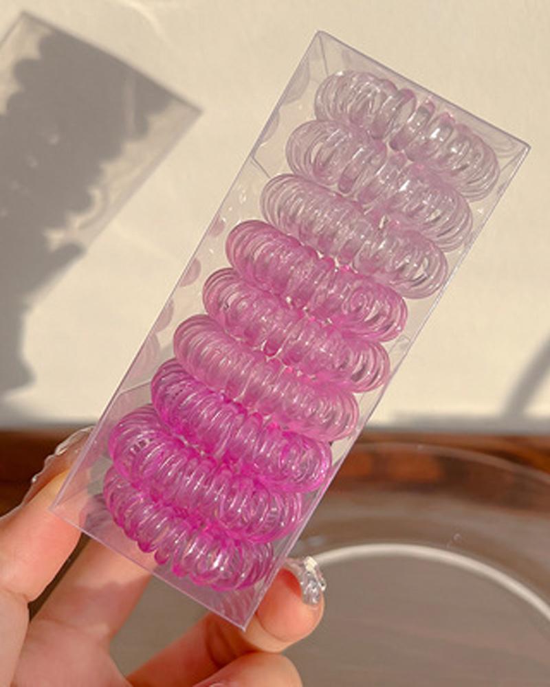 

9PCS Elastic Spiral Phone Cord Hair Tie, Style5