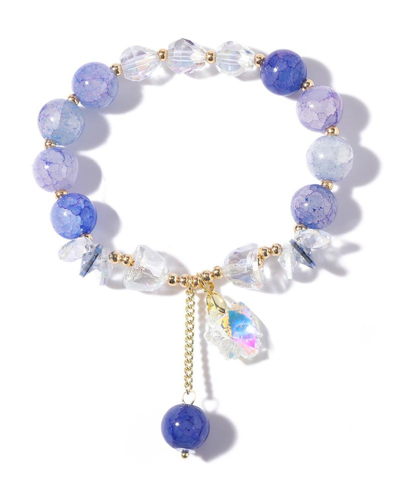 

1pcs Crystal Beaded Heart Dolphin Floral Pendant Bracelet, Style4