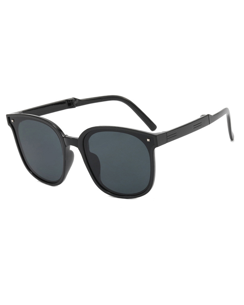 

1Pair UV Protection Folding Square Frame Sunglasses, Black
