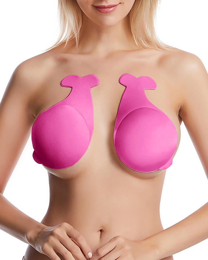 

Animal Shaped Invisible Cover Breast Petals Push Up Strapless Bra Pads, Pink