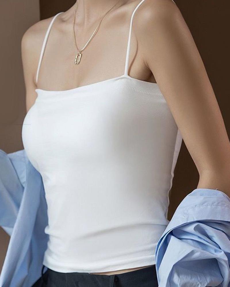 

Square Neck Padded Cami Top, White