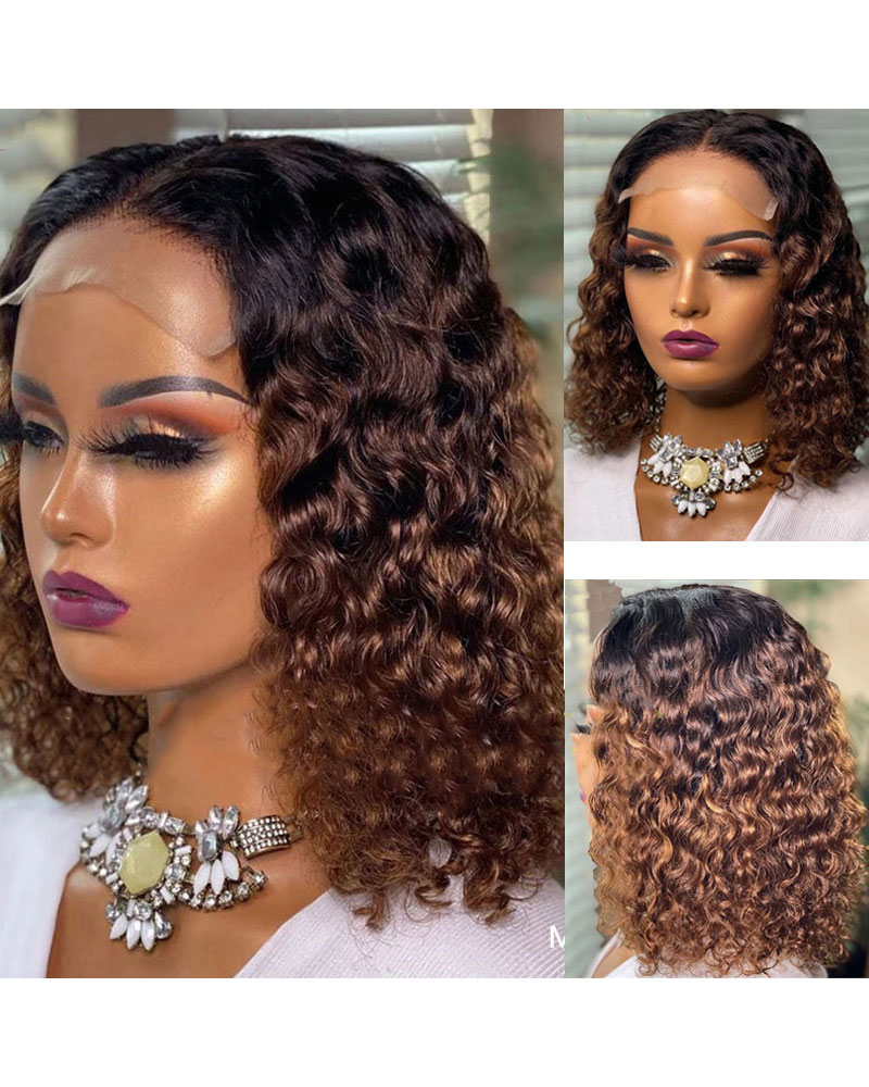 

Short Afro Curly Wigs African American Women Curly Hair Wig Bouncy Fluffy Loose Wavy Synthetic Wigs, Brown
