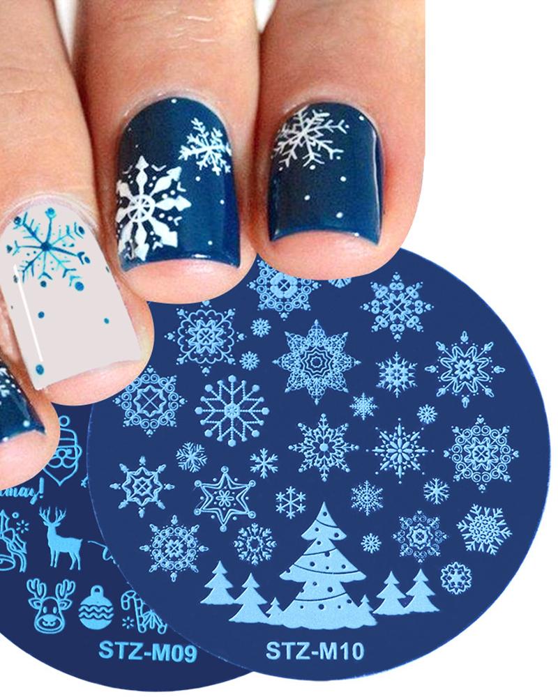 

1pcs Christmas Mixed Pattern Nail Art Template, Style2