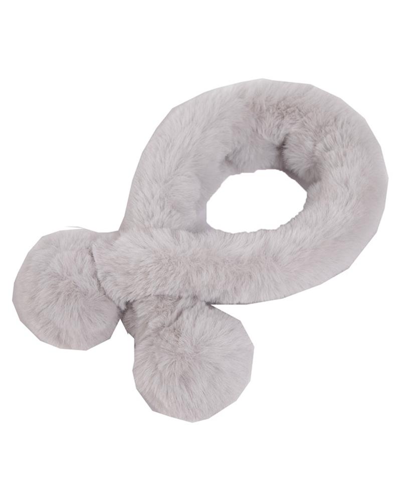 

1pc Warm Soft Fuzzy Wrap Around Loophole Scarf, Light gray