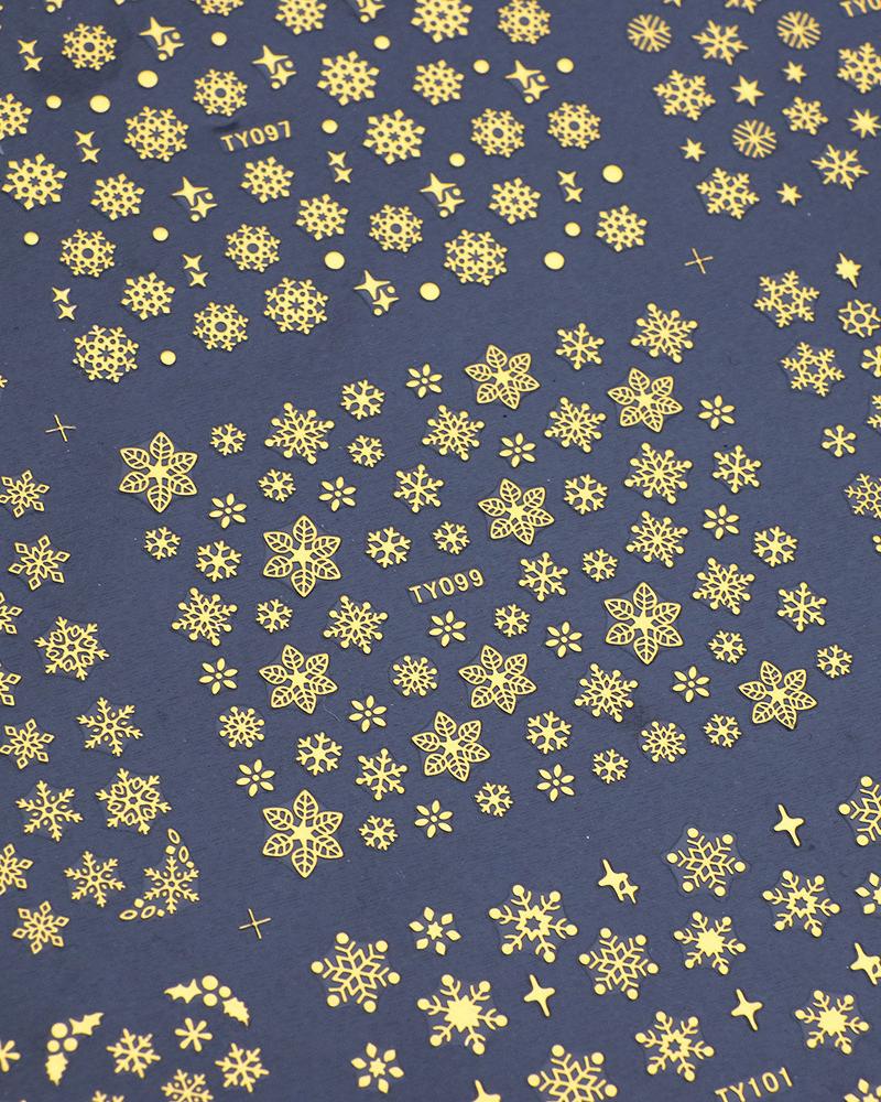 

1 Sheet Christmas Pattern Nail Art Sticker, Gold