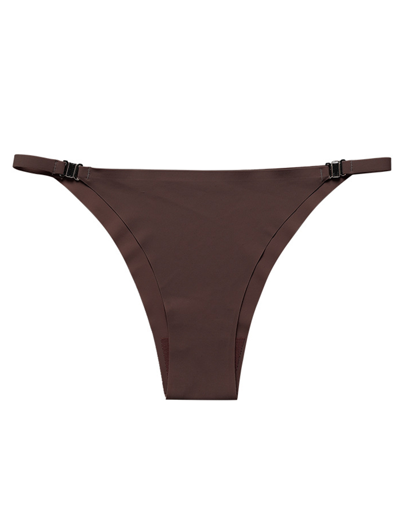 

Seamless Side Magnet Buckle Panty, Brown