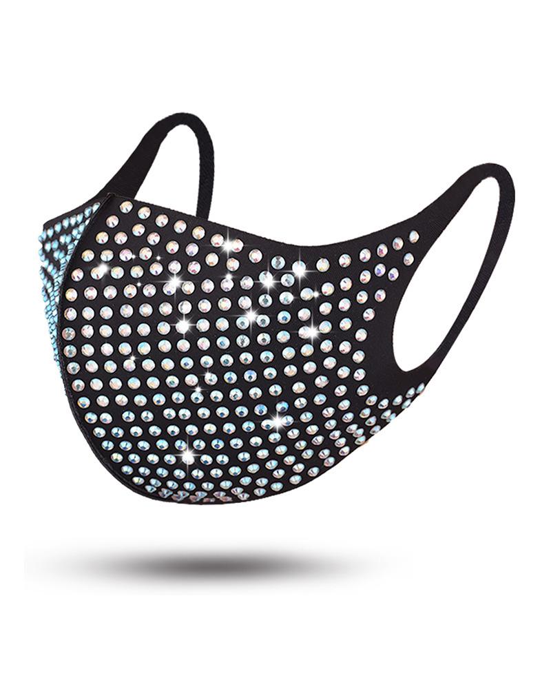 

Studded Breathable Face Mask, Black&white