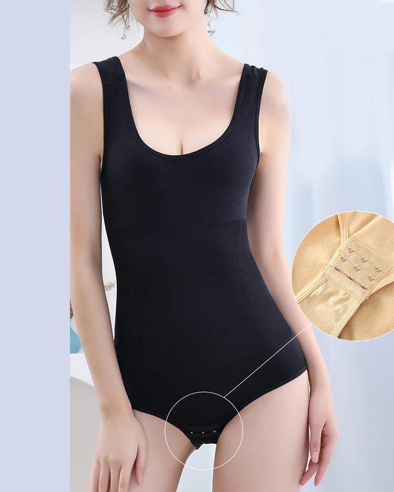 

Seamless Tummy Control Shapewear Bodysuit, Black