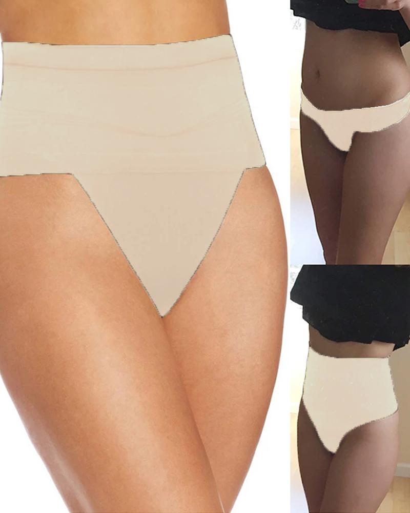 

Tummy Control Seamless Shaping Panty Waist Cincher Trainer Belly Shapewear G-string Briefs, Nude