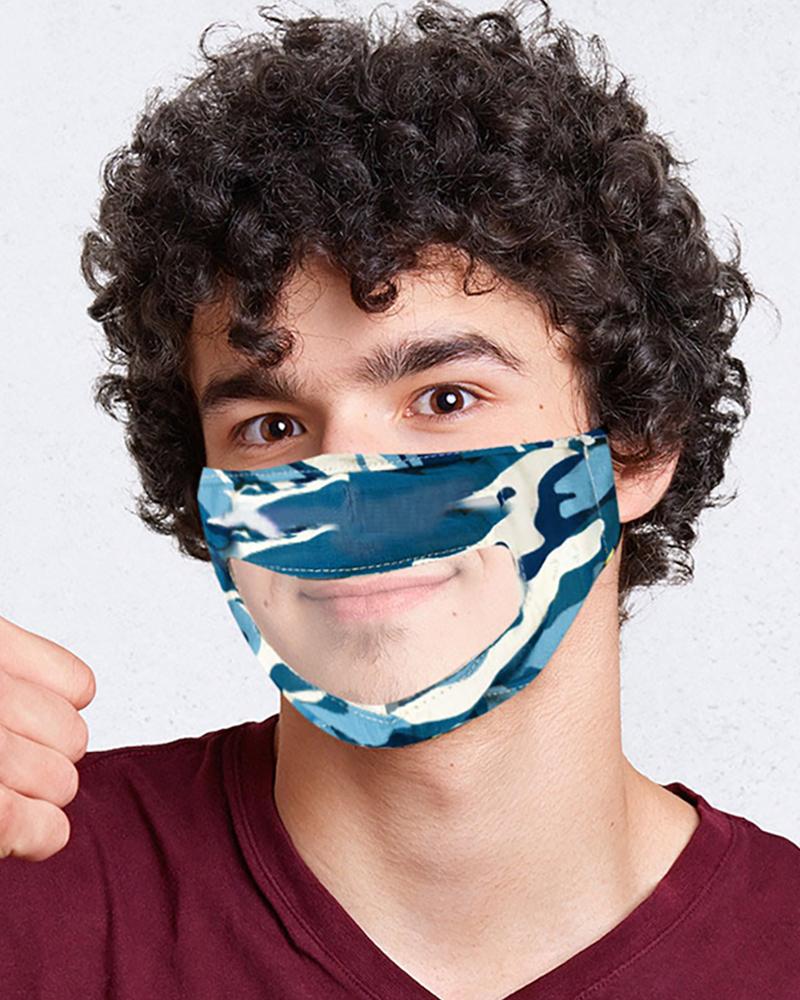 

Breathable Face Mask With Clear Window Visible Expression Lip Reading, Dark blue