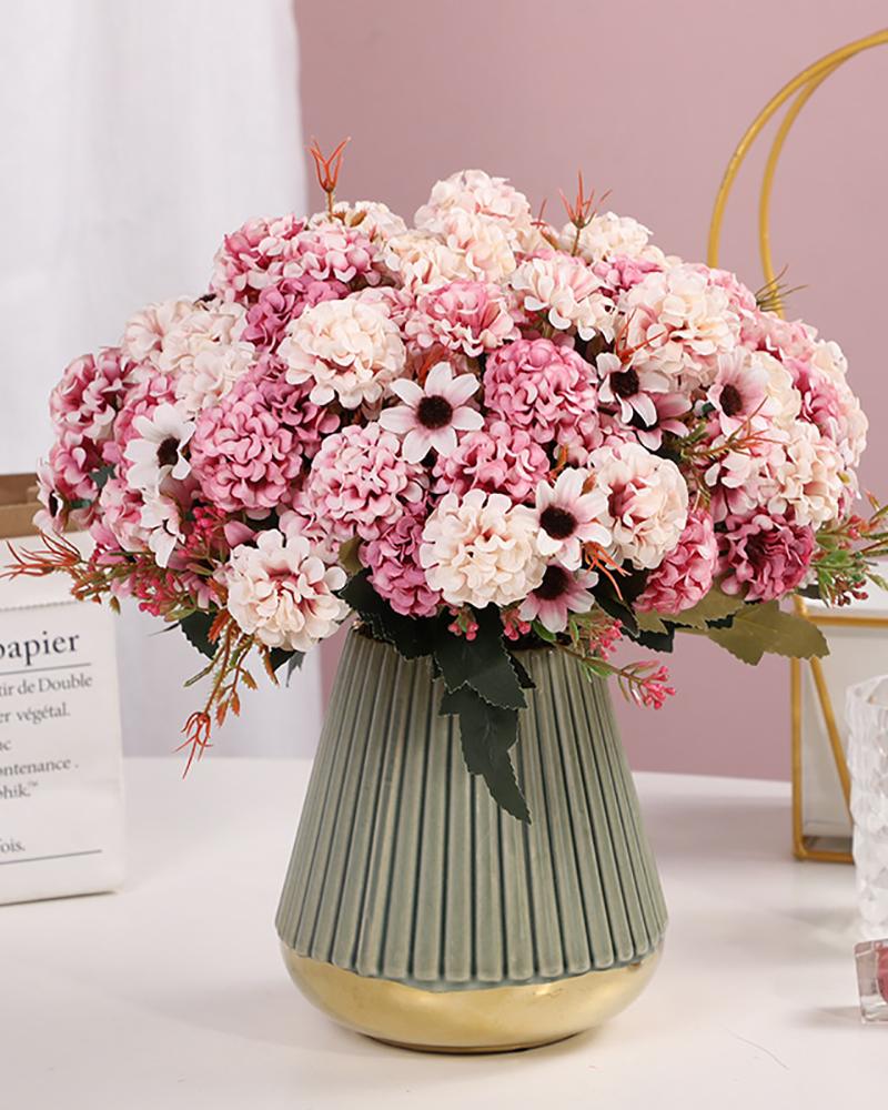

Artificial Hydrangea Mixed Flowers Silk Bouquet Wedding Party Home Decor, Hot pink