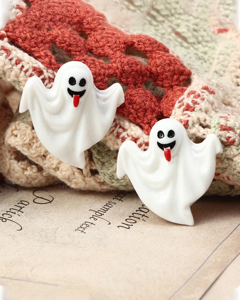 

1Pair Pumpkin Ghost Bat Shaped Halloween Earrings, Style3