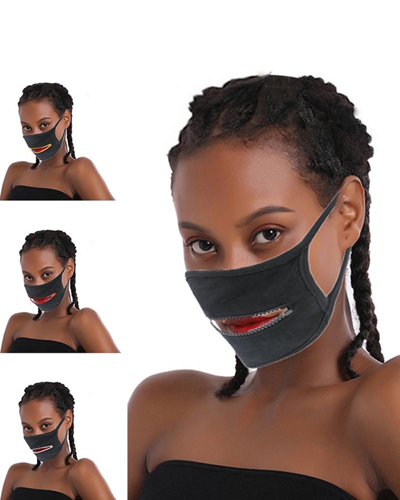 

Zipper Design Breathable Face Mask, Black