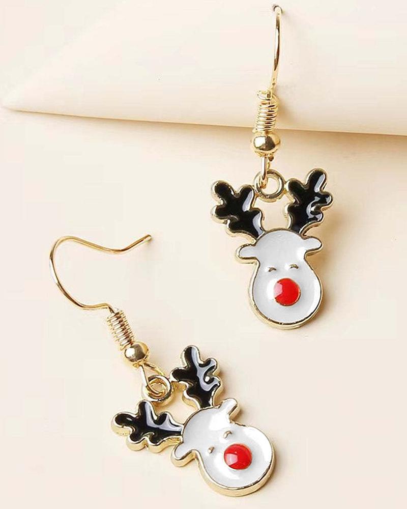 

1Pair Christmas Reindeer Shaped Hook Earrings, White