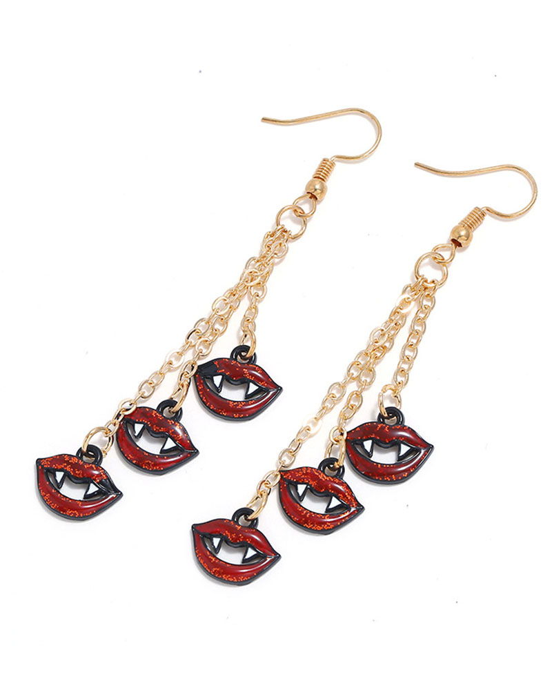 

Halloween Multi Pumpkin / Lip Drop Earrings, Red