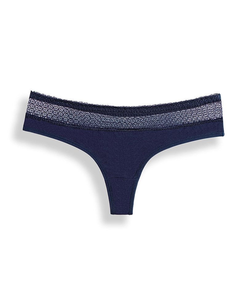 

Low Waist Hollow Out Lace Panty, Blue