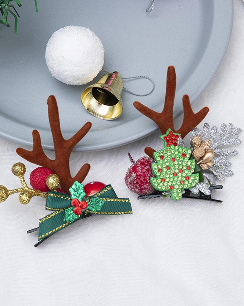 

1Pair Christmas Hair Clips Antlers Hairpins Hair Accessories Christmas Ornament Party Headpiece, Style2