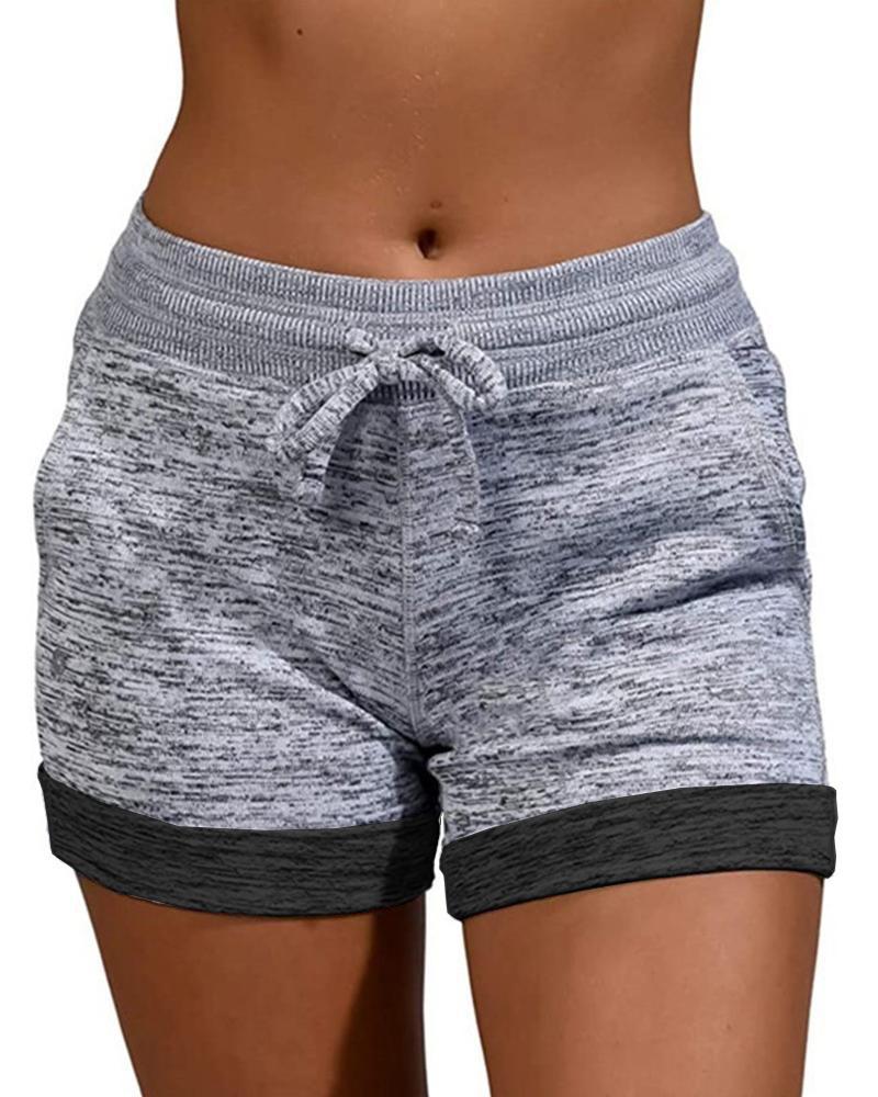 

High Waist Elasticated Seamless Fitness Grey Leggings Push Up Yoga Short, Gray