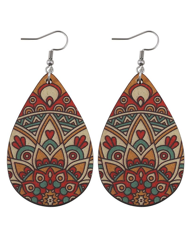 

1Pair Aztec Geometric Waterdrop Earrings, Style4