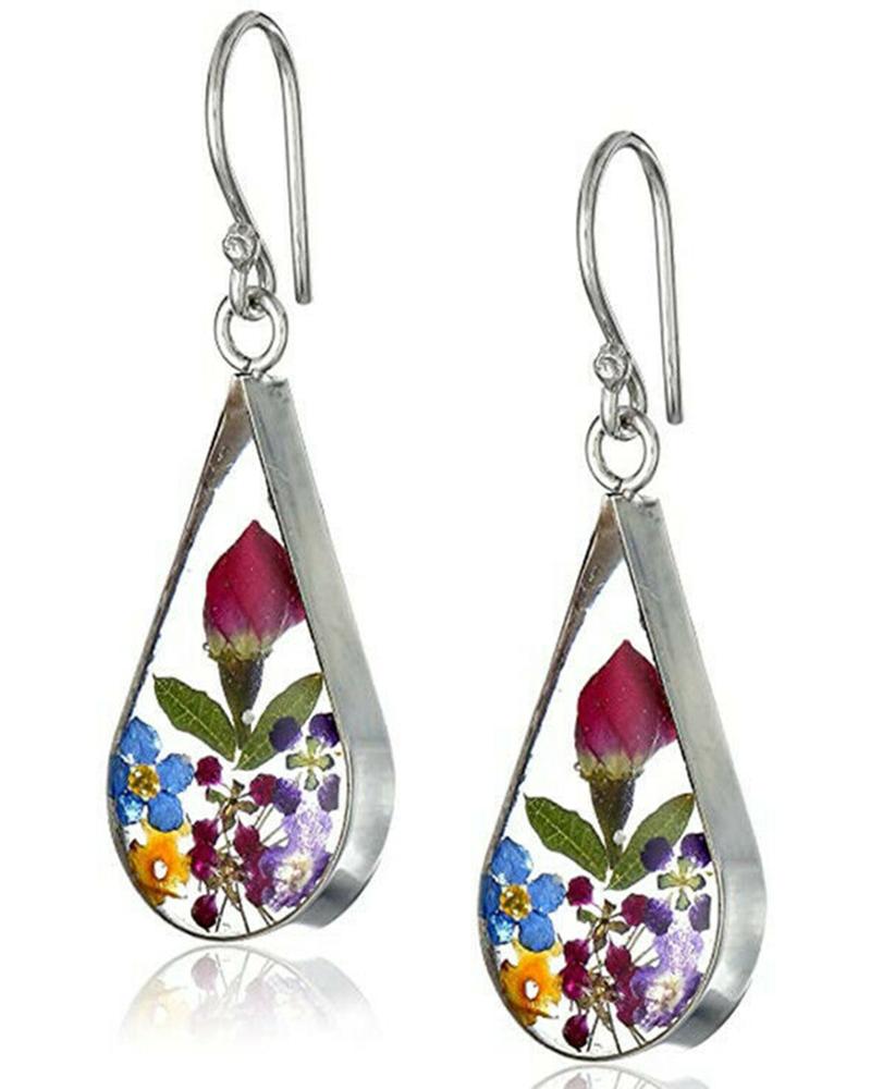 

1Pair Rose Water Drop Hook Earrings, Multicolor