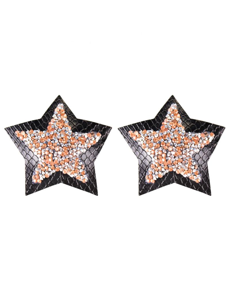 

1Pair Star Shaped Silicone Invisible Bra Reusable Pasties Self Adhesive Nipple Covers, Black