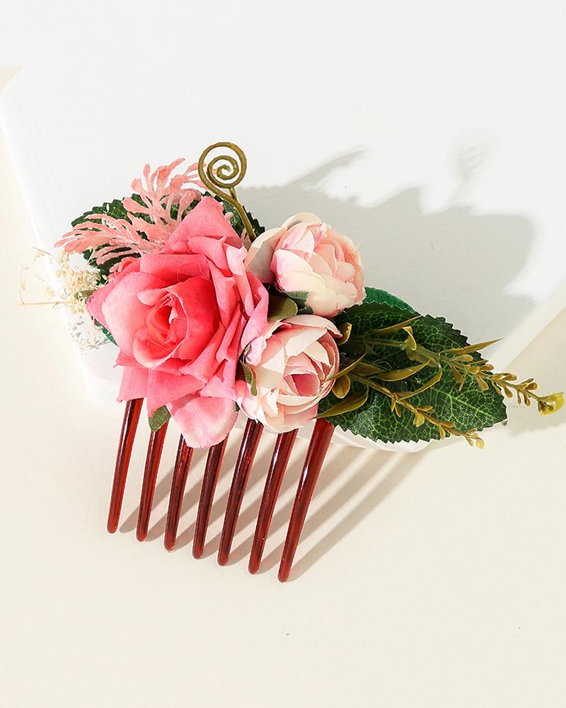 

1pcs Bride Wedding Hair Comb Clip Floral Pattern Hair Accessories, Style6