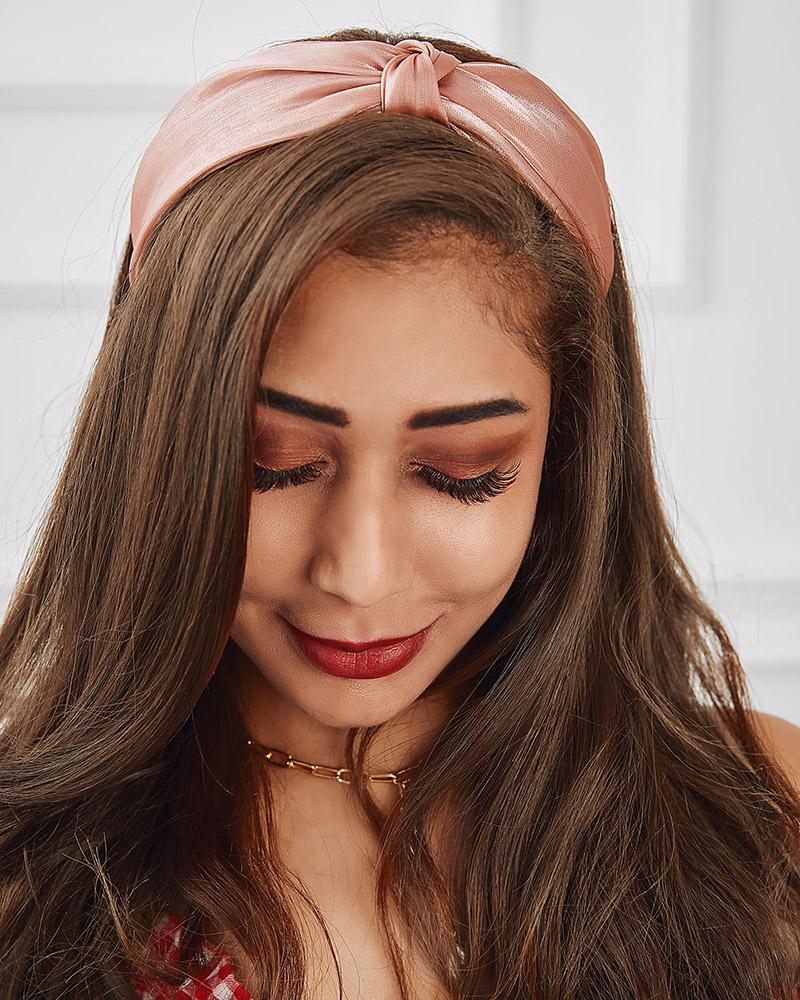 

Twisted Elastic Wide Headband Soft Hair Accessory Hair Hoop, Pink