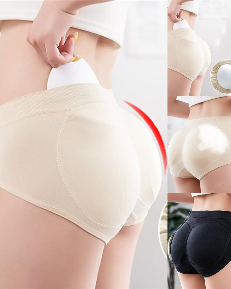 

Seamless Padded Panties Buttocks Push Up Underwear Butt Lift Briefs, Nude