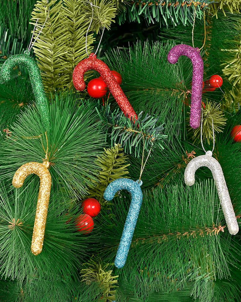 

6pcs Christmas Tree Candy Cane Ornament Set, Style1