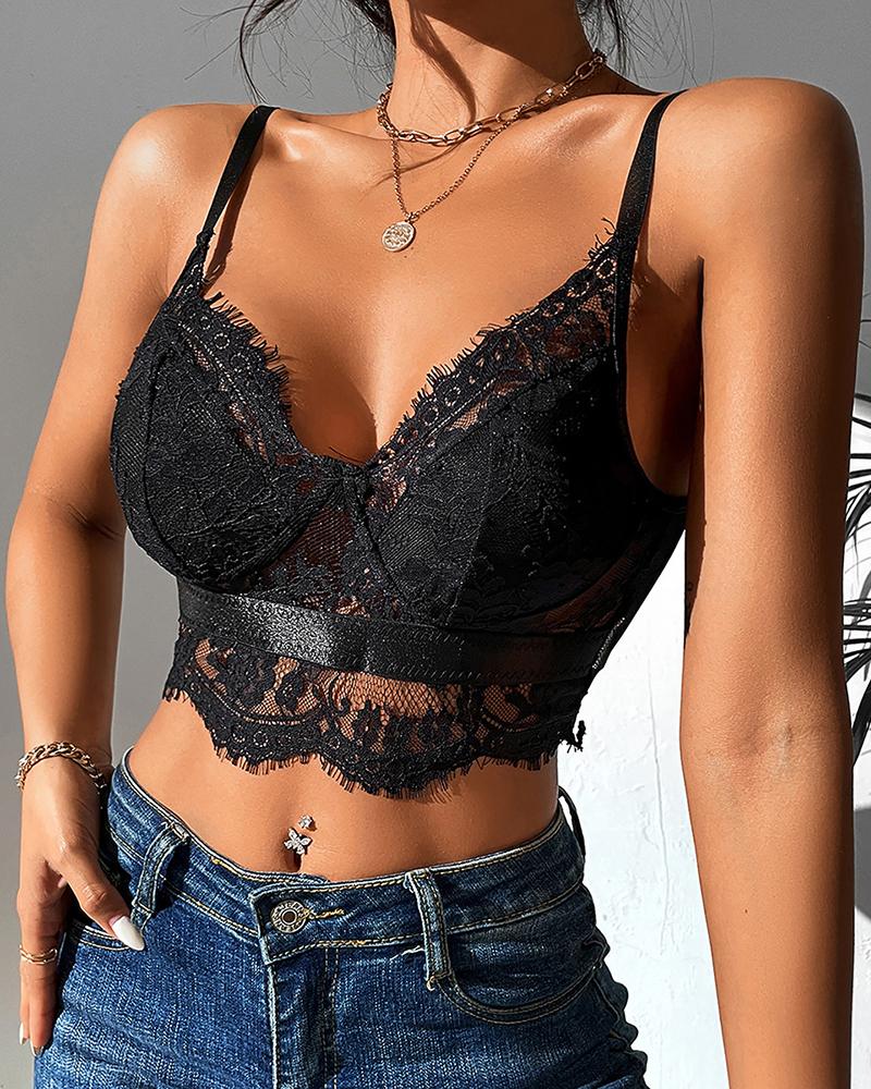 Crochet Eyelash Lace Cami Top