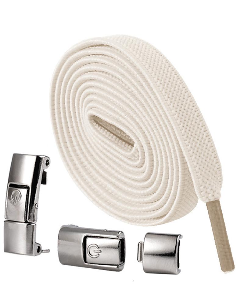 

Simple Installation No Screws Required Widened Buckle Elastic Sneakers Laces, Beige